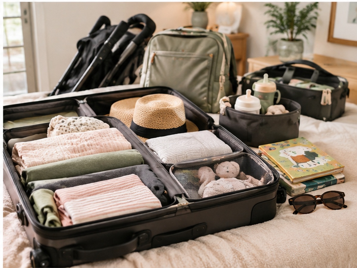 Organized family travel essentials ready for a trip